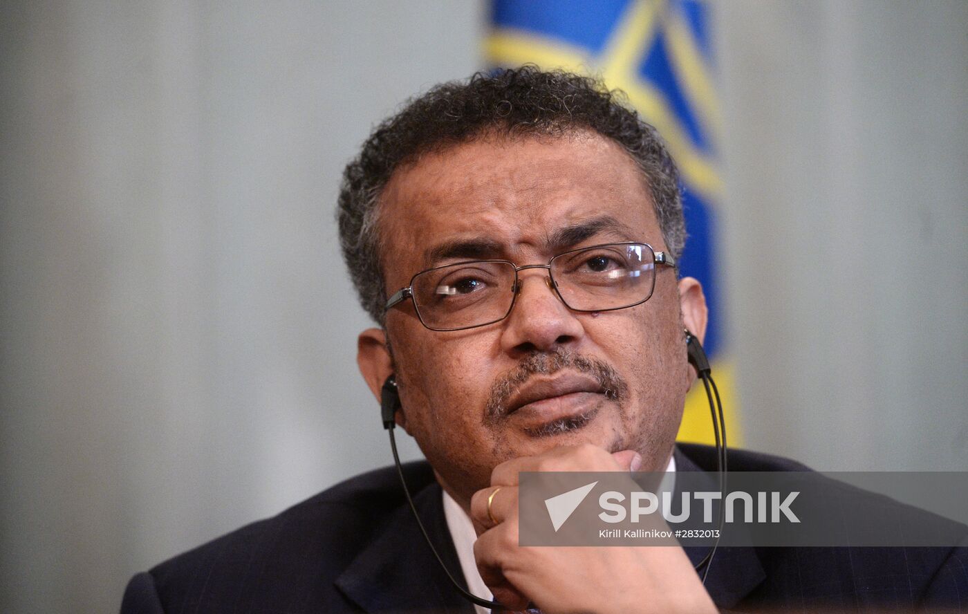 Russian Foreign Minister Sergei Lavrov meets with his Ethiopian counterpart Tedros Adhanom