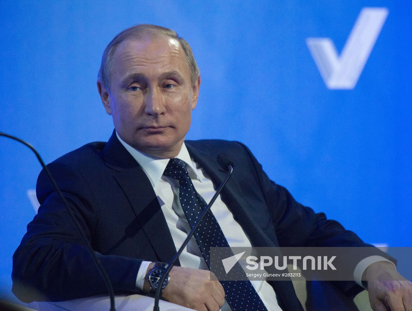 President Vladimir Putin takes part in United Popular Front's plenary meeting