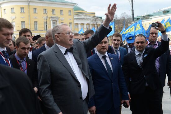 LDPR leader Vladimir Zhirinovsky celebrates his 70th anniversary