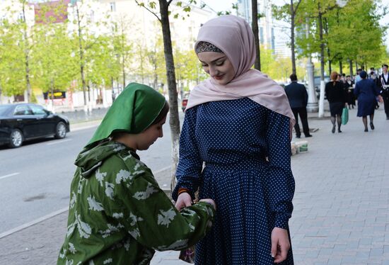 St.George Ribbon action in Grozny