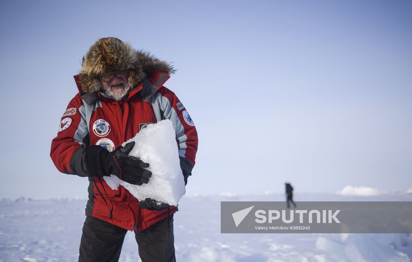 Barneo drift ice camp in Arctic