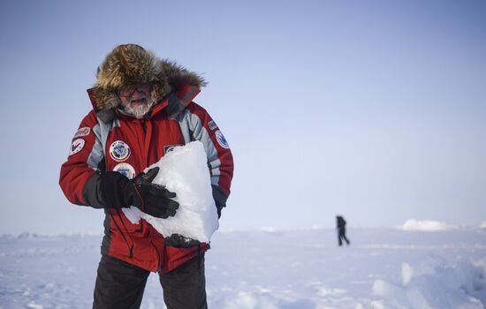 Barneo drift ice camp in Arctic