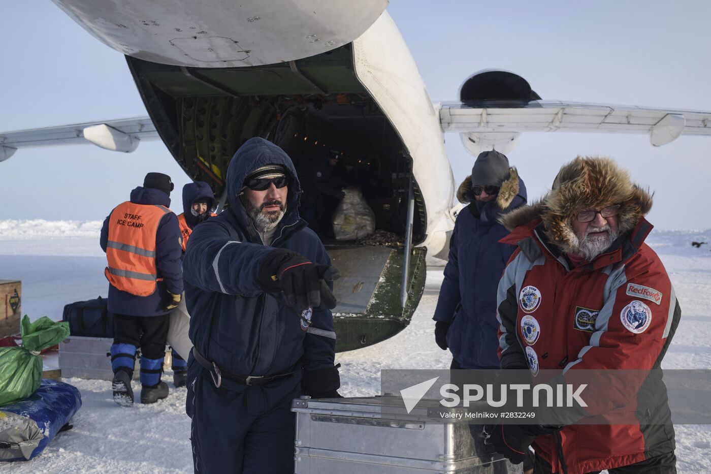 Barneo drift ice camp in Arctic