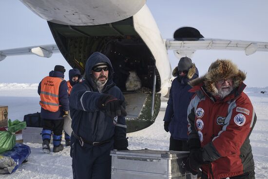 Barneo drift ice camp in Arctic