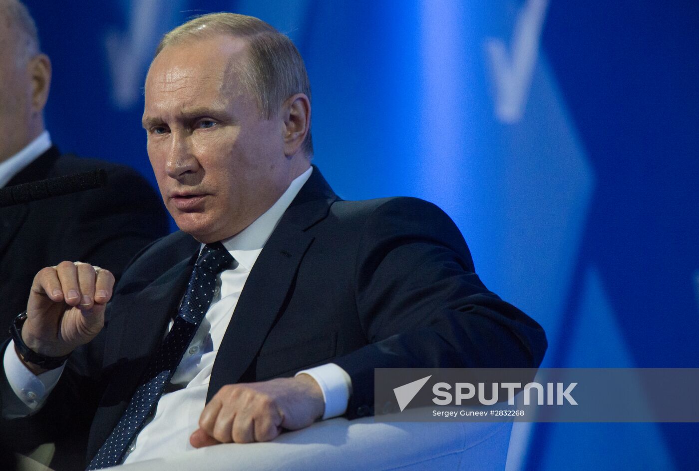President Vladimir Putin takes part in United Popular Front's plenary meeting