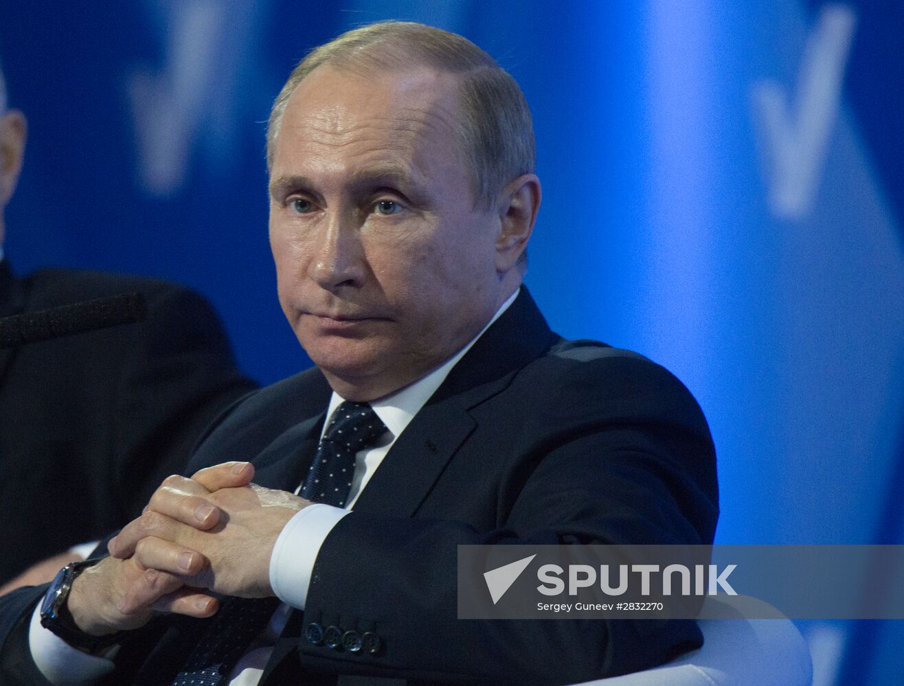 President Vladimir Putin takes part in United Popular Front's plenary meeting