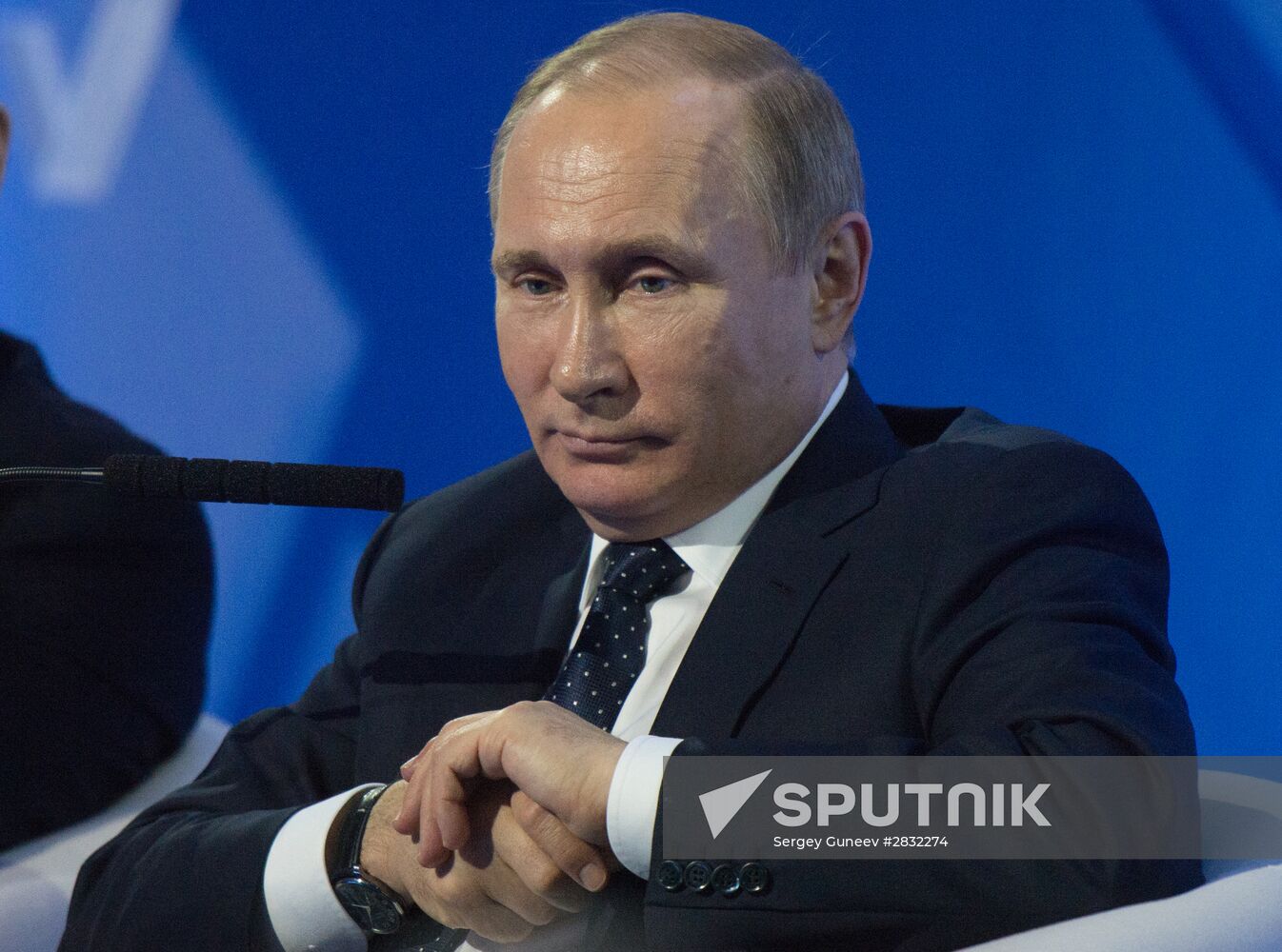 President Vladimir Putin takes part in United Popular Front's plenary meeting