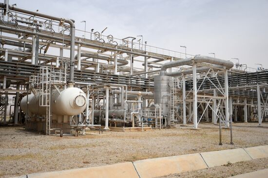 A gas refinery in Furqlus, Syria
