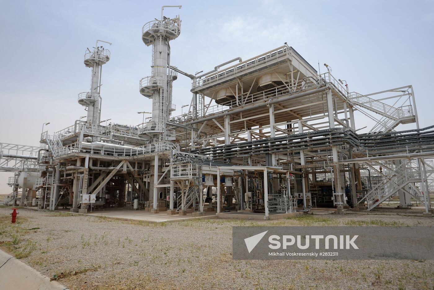 A gas refinery in Furqlus, Syria