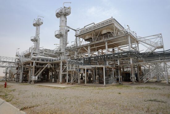 A gas refinery in Furqlus, Syria