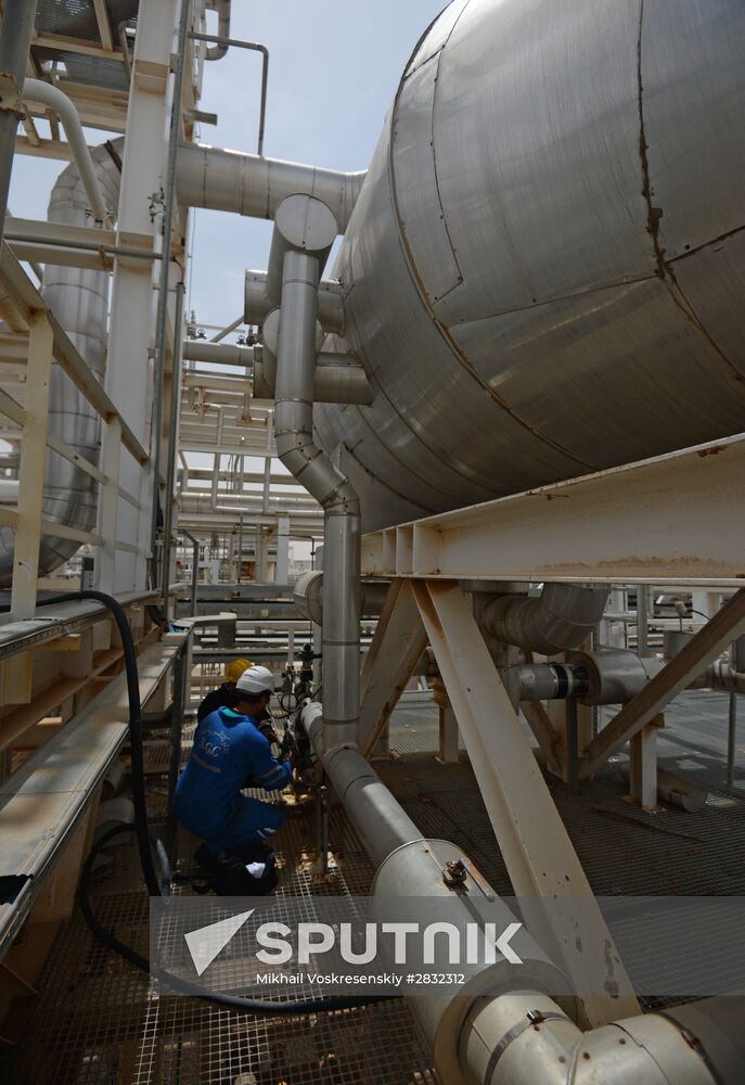 A gas refinery in Furqlus, Syria