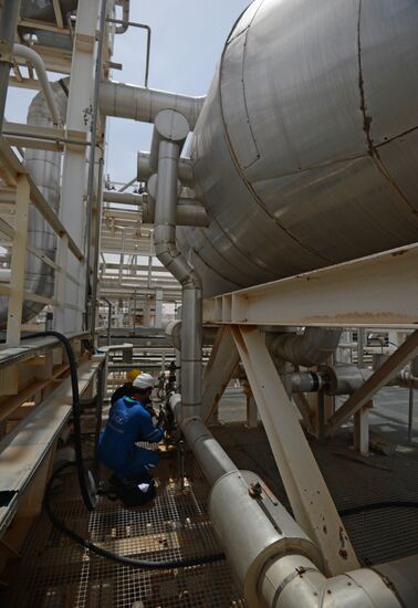 A gas refinery in Furqlus, Syria