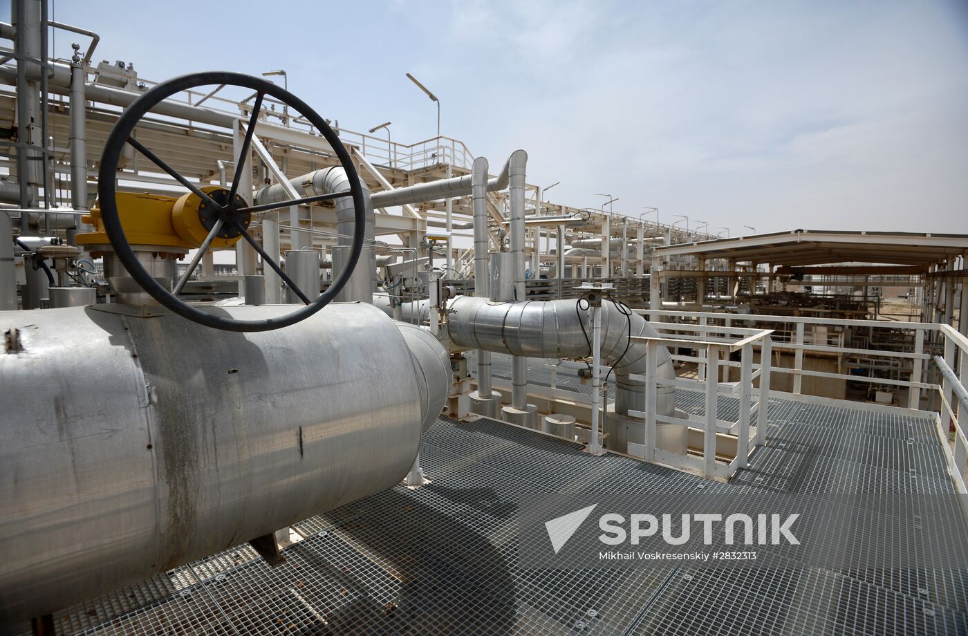 A gas refinery in Furqlus, Syria