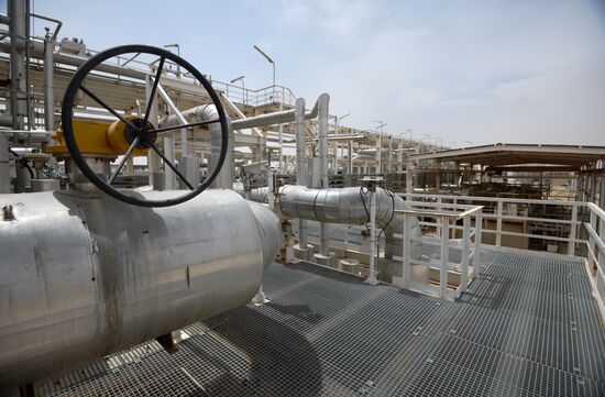 A gas refinery in Furqlus, Syria