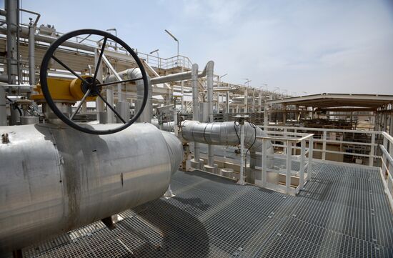 A gas refinery in Furqlus, Syria