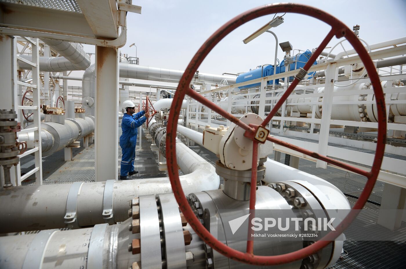 A gas refinery in Furqlus, Syria