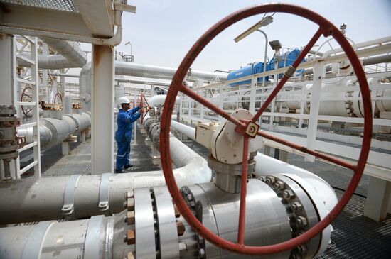 A gas refinery in Furqlus, Syria