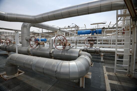 A gas refinery in Furqlus, Syria