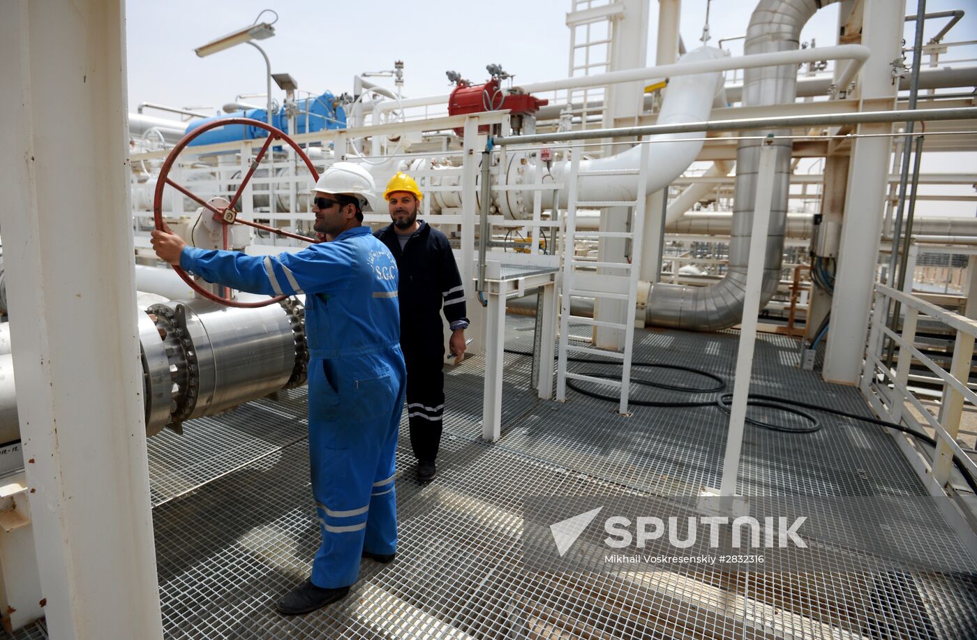 A gas refinery in Furqlus, Syria