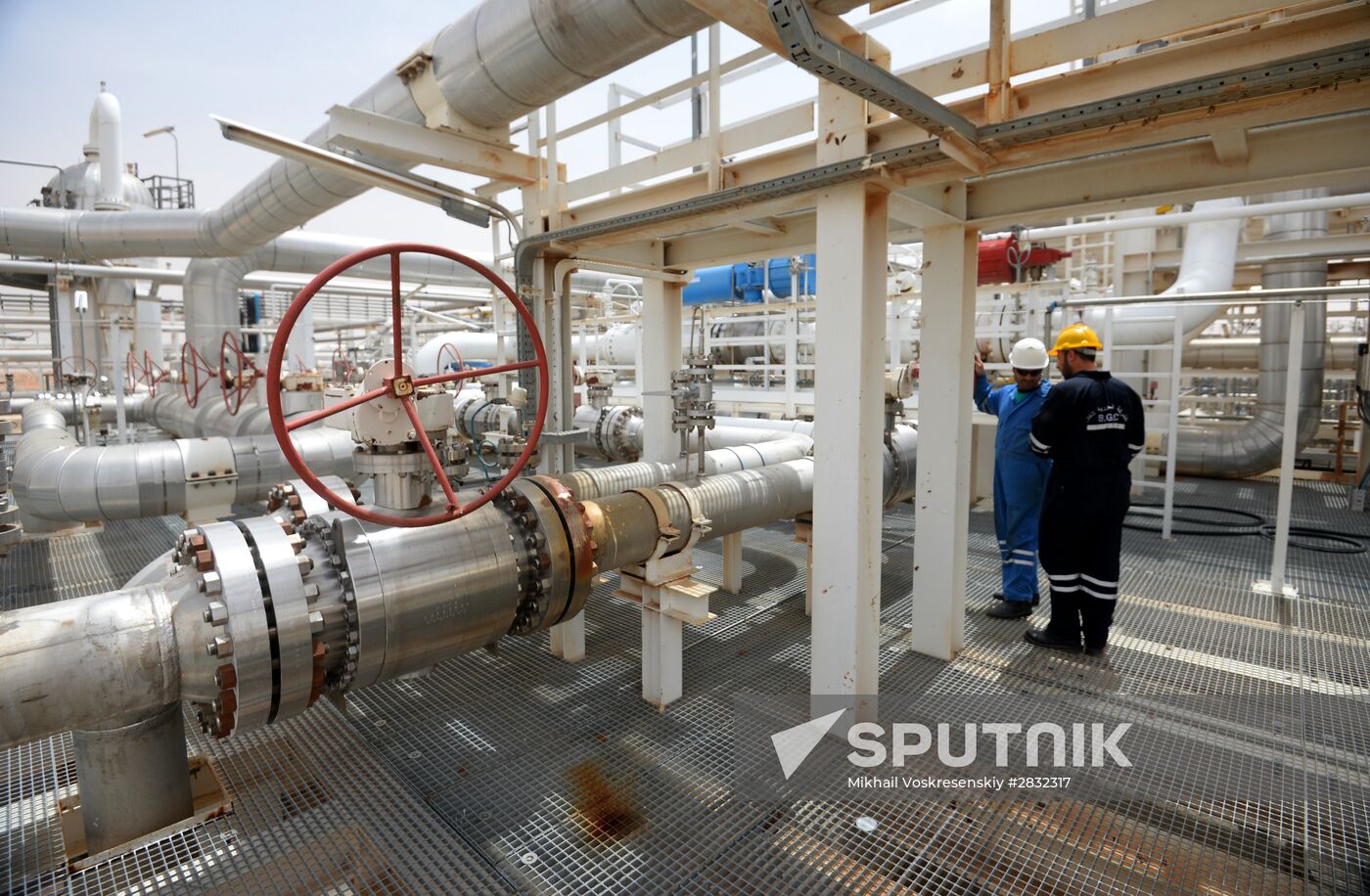 A gas refinery in Furqlus, Syria