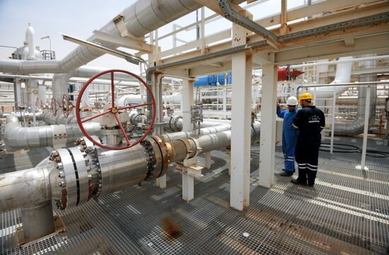 A gas refinery in Furqlus, Syria