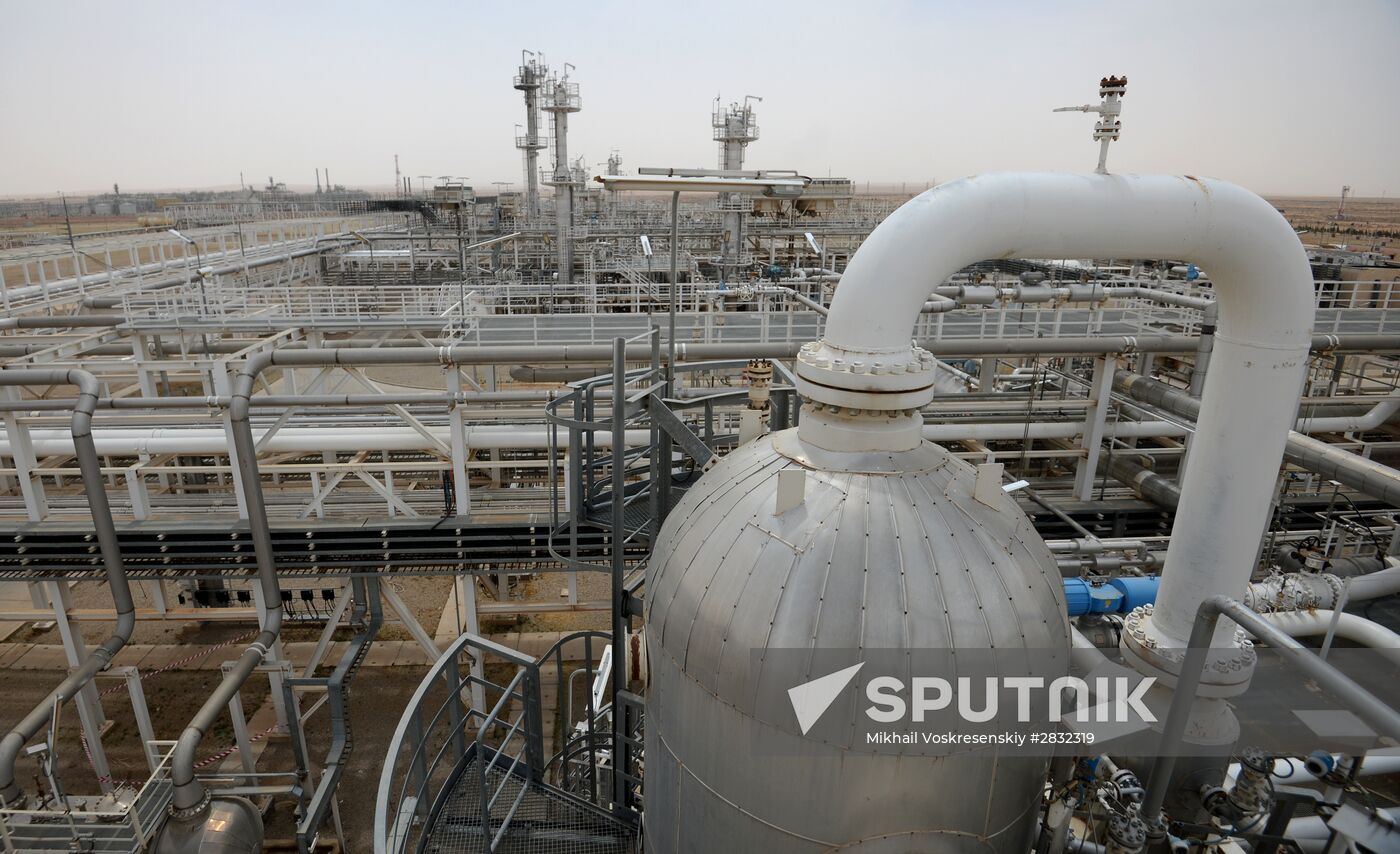 A gas refinery in Furqlus, Syria