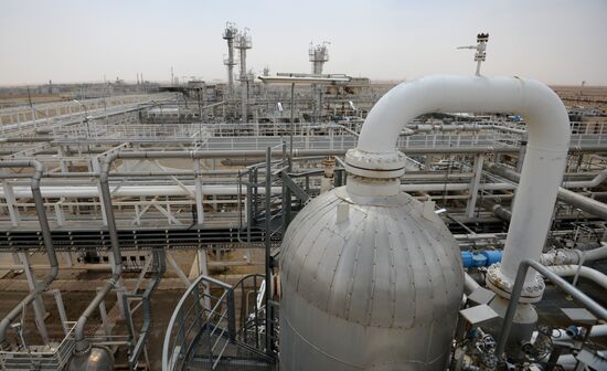 A gas refinery in Furqlus, Syria