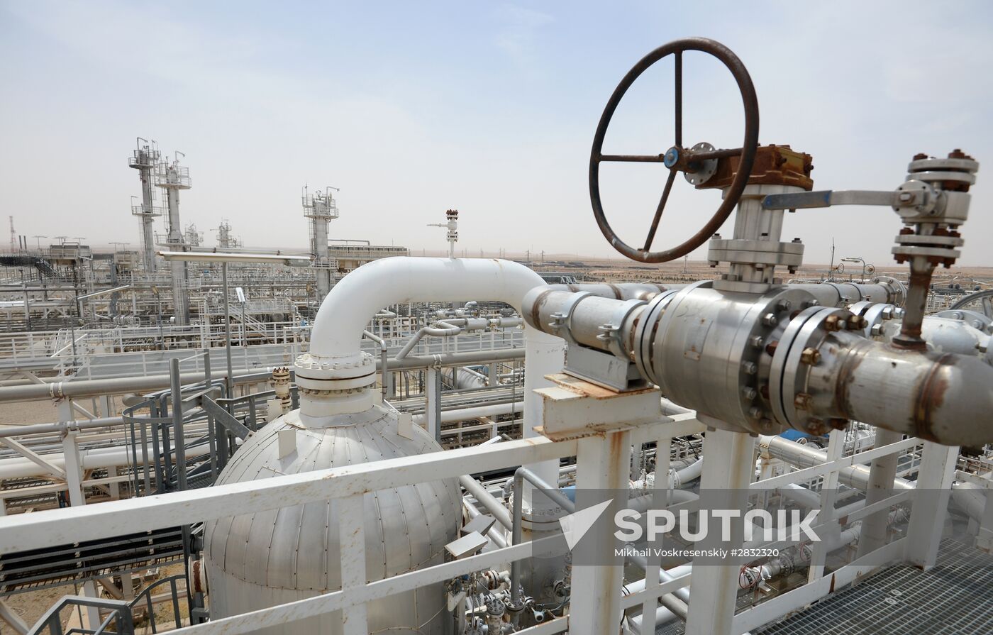 A gas refinery in Furqlus, Syria