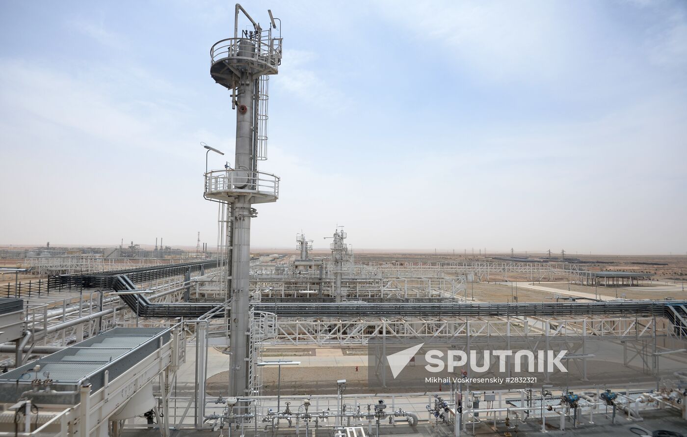 A gas refinery in Furqlus, Syria