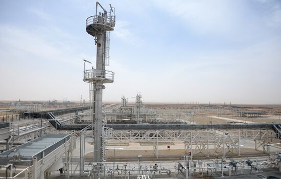 A gas refinery in Furqlus, Syria