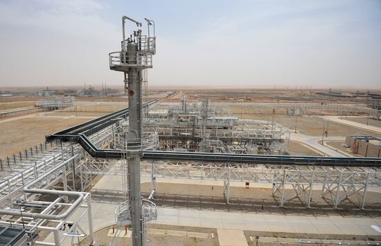 A gas refinery in Furqlus, Syria