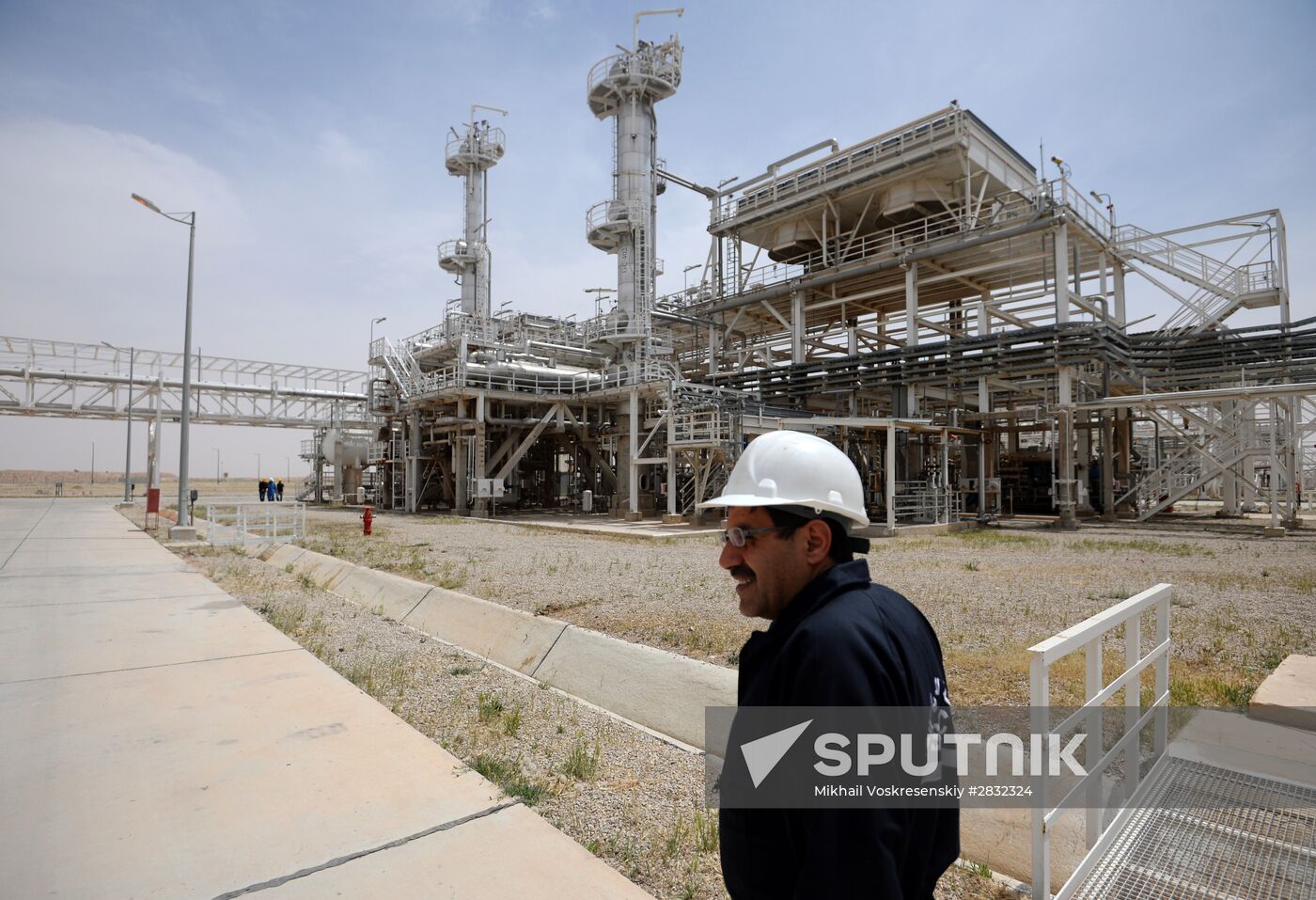 A gas refinery in Furqlus, Syria