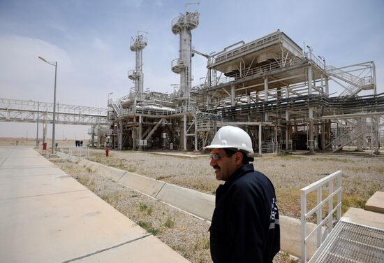 A gas refinery in Furqlus, Syria