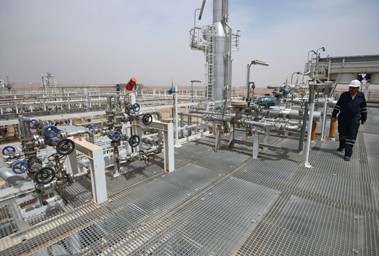 A gas refinery in Furqlus, Syria