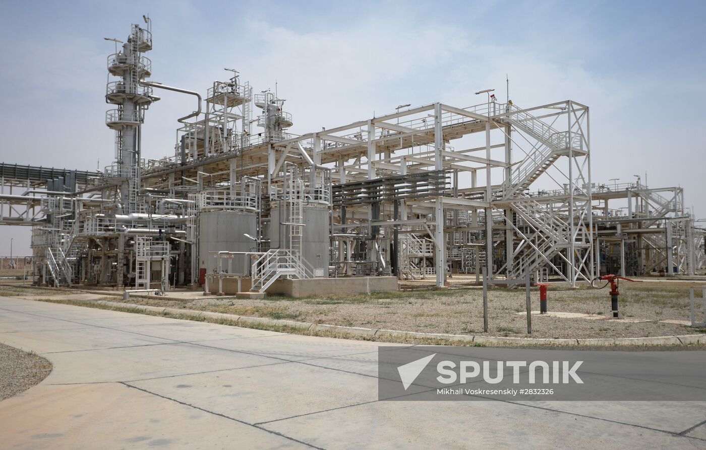 A gas refinery in Furqlus, Syria