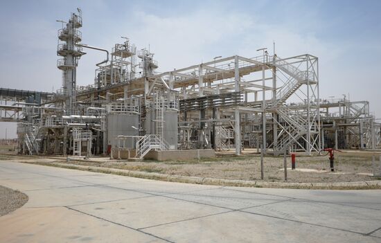 A gas refinery in Furqlus, Syria