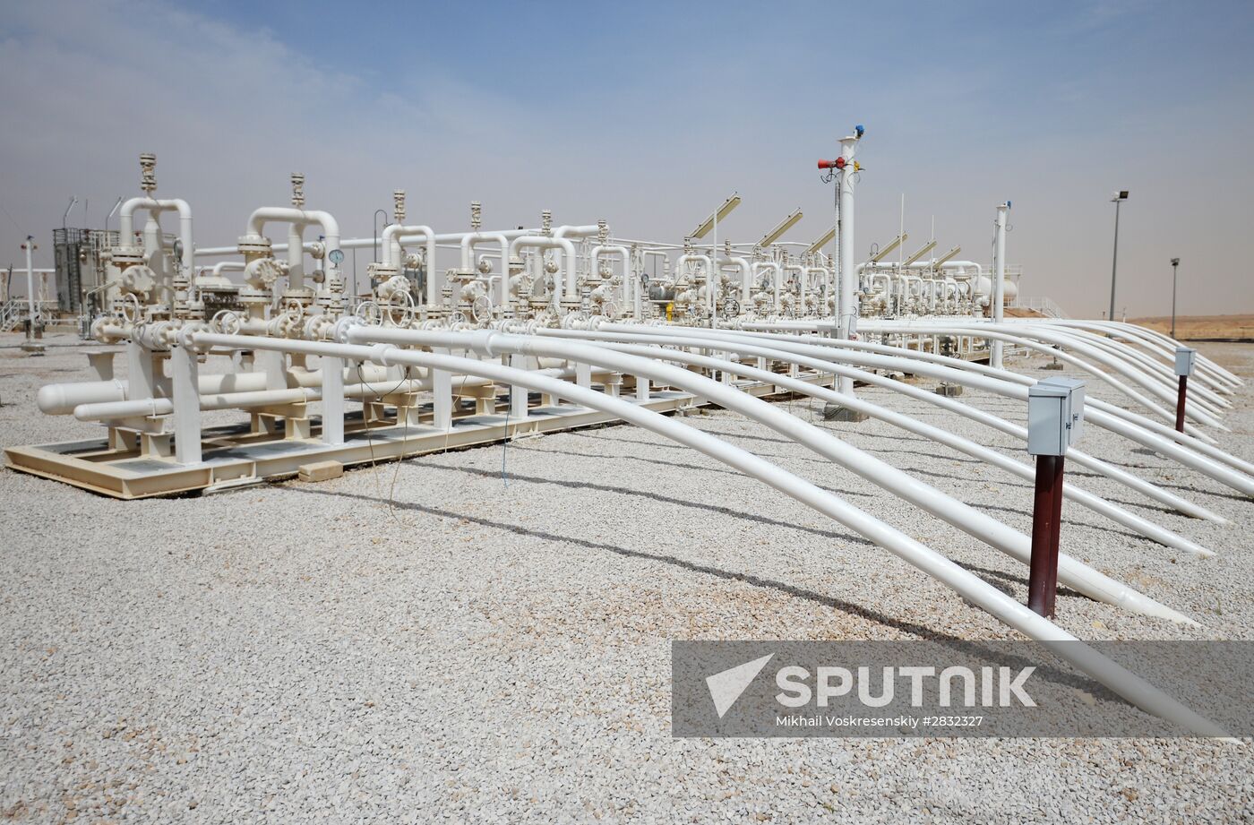 A gas refinery in Furqlus, Syria