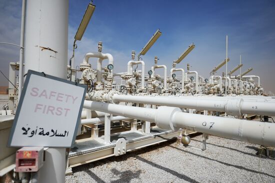 A gas refinery in Furqlus, Syria