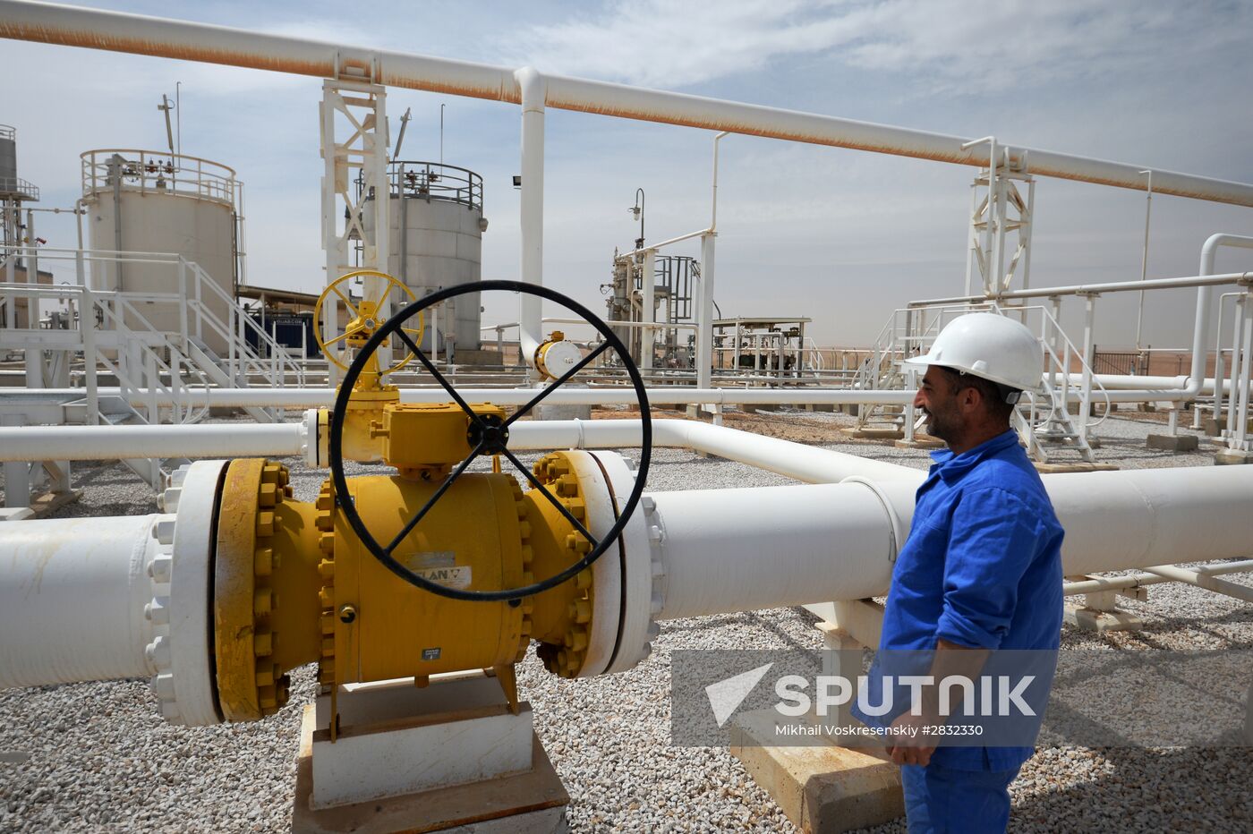 A gas refinery in Furqlus, Syria