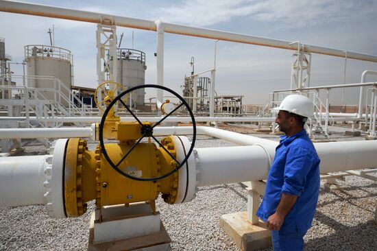 A gas refinery in Furqlus, Syria