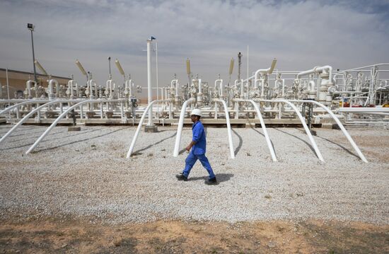 A gas refinery in Furqlus, Syria