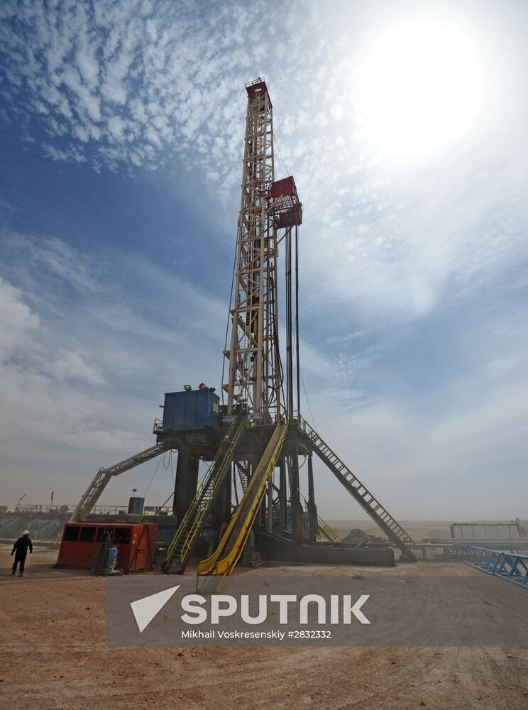 A gas refinery in Furqlus, Syria