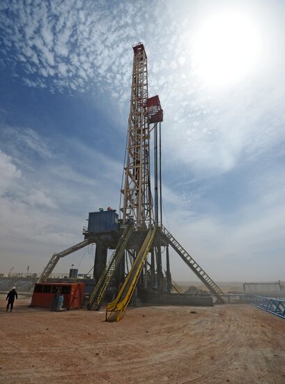 A gas refinery in Furqlus, Syria