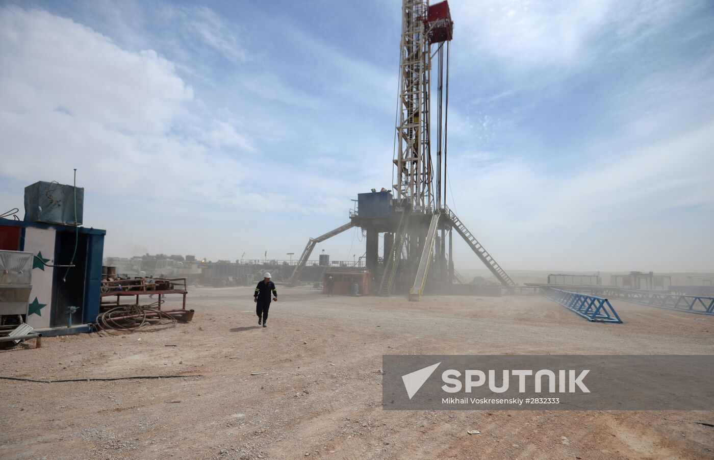 A gas refinery in Furqlus, Syria