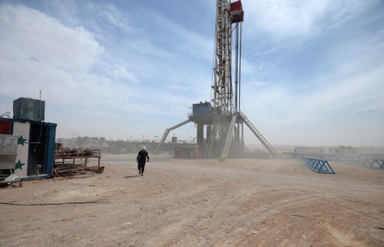 A gas refinery in Furqlus, Syria