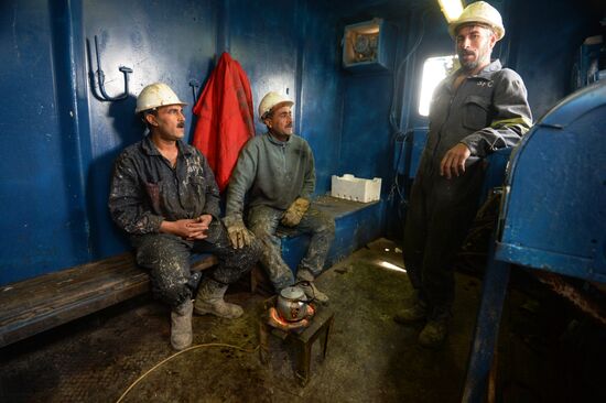 A gas refinery in Furqlus, Syria