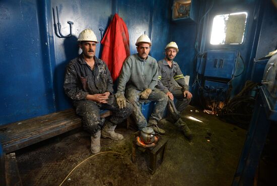 A gas refinery in Furqlus, Syria