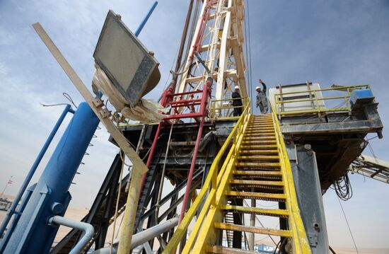 A gas refinery in Furqlus, Syria