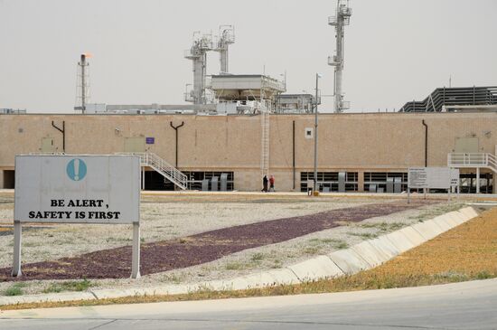 A gas refinery in Furqlus, Syria