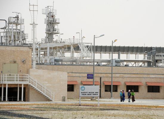 A gas refinery in Furqlus, Syria